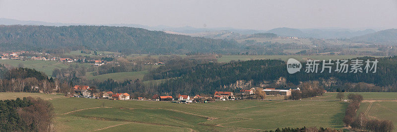 Saxony Swiss, mountain view and forest. Traveling photography, tourism concept. Beautiful German landscape. Sächsische Schweiz picture.